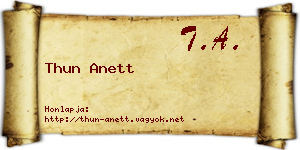 Thun Anett névjegykártya